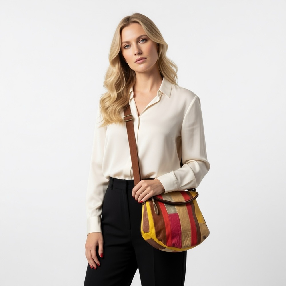 The Sak Patchwork Leather Crossbody Bag